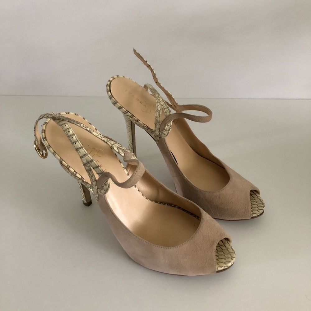 Ivanka Trump Suede/Snake Skin Pumps